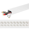 Kabelkanalabdeckleiste für TV, Kabelkanal, Abdeckung | 3M Selbstklebeband | 1 Meter, 40x20mm, weiß | ZXC-20-1M
