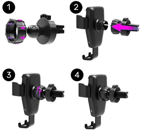 Gravitationshalterung fürs Auto | Induktive Schnellladegerät 10W | Q006-Schwarz