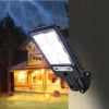 Solar-Gartenleuchte mit Dämmerungs- und Bewegungssensor | IP65, 72 COB LED-Lampen, IR-Fernbedienung | LD-616B-72COB