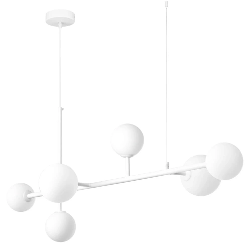 Hängelampe mit 6 Lichtpunkten | Stilvoller Kronleuchter | CDL-G610S-WEISS