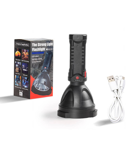 Taktische LED-Taschenlampe mit integriertem Akku | 3 Leuchtmodi, 500 lm, 1200 mAh | TL-5100B
