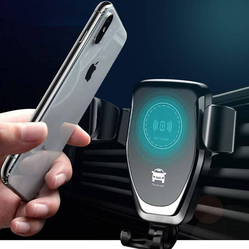 Kfz-Halterung mit Schwerkraftmechanismus | Induktive Ladegerät Fast Charge 10 W | schwarz | Q006-Black