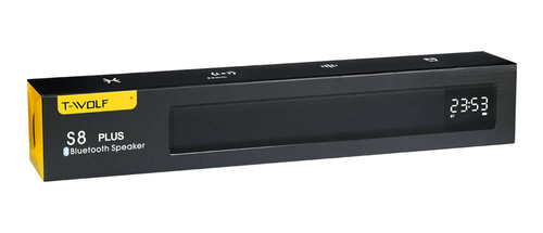 Kabelloser Bluetooth-Computer-Soundbar | Uhr, Wecker, AUX, TF | 2200mAh, 10W, 20Hz-20kHz | S8