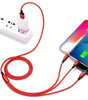Kabel 3w1 | USB - Micro USB, iPhone Lightning, Type-C | UC08-1.2M-3in1-Red