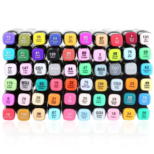 Bunte Filzstifte | Doppelseitige Marker | Marker-Set in Tasche | SMP-60PCS