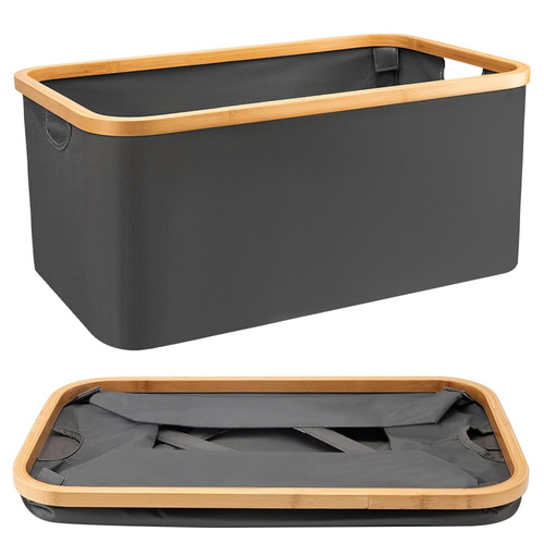 Wäschekorb | Faltbarer Wäschekorb | Stoffbehälter für Spielzeug | Accessoire-Organizer | OCF-260-GREY