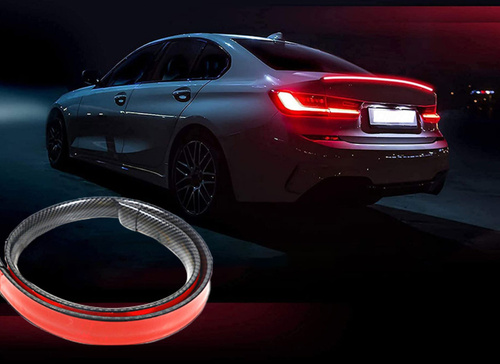 LED-Bremslicht für Spoiler hinten am Fahrzeug | Länge 120 cm | Carbon-Optik, selbstklebendes Band