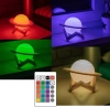 Tischlampe in Form von Saturn | Nachtlicht mit RGB-Fernbedienung | Farbwechselnde Kinderlampe | XK-D13