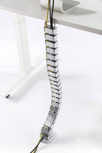 Kabel- und Drahtabdeckung 1,3m | Vertikaler Kabelkanal | Silber | QN-1501