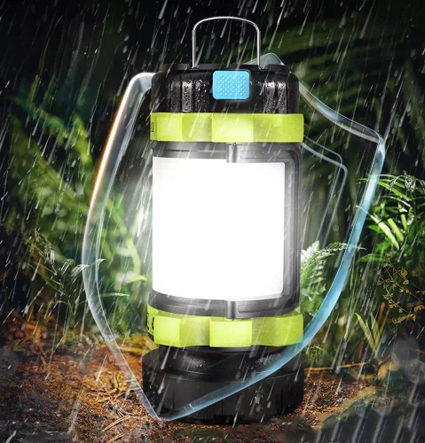 LED-Campinglampe mit Powerbank-Funktion, Outdoor-Taschenlampe | 800 lm, 3.700 mAh, bis zu 20 h Laufzeit, 6 Leuchtmodi, rotes Licht, IPX4 | HC-260