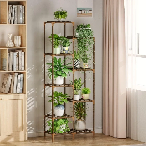 Holzblumenständer für Töpfe | Pflanzenständer | Blumenregal | NZ252-BAMBOO