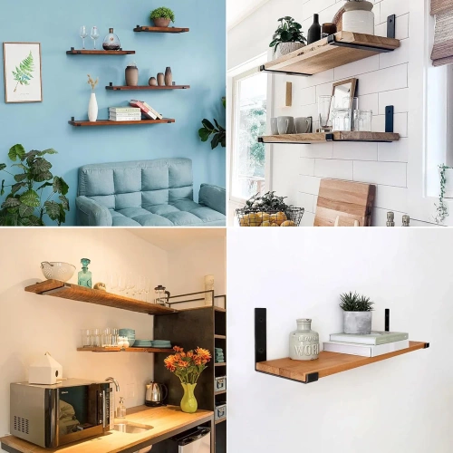 Regalwinkel Set | 4 Stück | 25 cm | schwarz | JZ-U235-BLACK