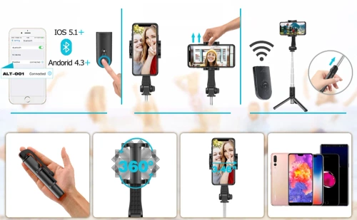 Selfie-Stick | Stativ | Kijek, Statyw do Telefonu do Robienia Zdjęć | PSI-F120