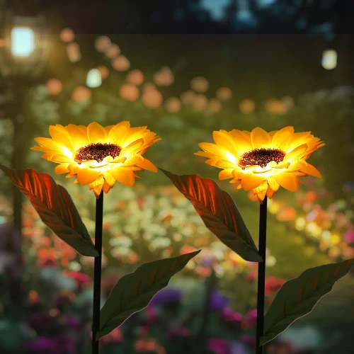 LED-Gartenleuchte Solarblume | 68 cm, 600 mAh | gelb | FLD-21-YELLOW