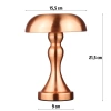 LED-Tischleuchte Pilzform | kabellos, Touch-Bedienung, geeignet für Hotel und Restaurant, Nachtlicht | kupfer | HJA24-A-COPPER
