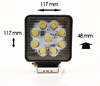 LED-Arbeitsleuchte | 27 W, 9–32 V, quadratisch, Flood | WL5027