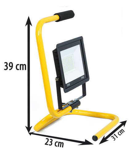LED Baustrahler mit Halter / Ständer , 50W Arbeitsleuchte Fluter mit IP66 Wasserdicht | 4750 Lumen