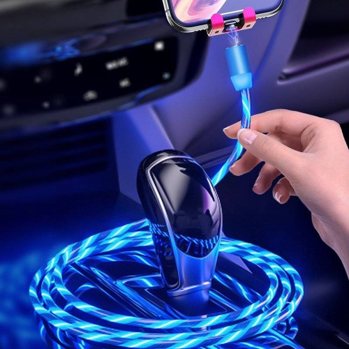 3-in-1 2M | Leuchtendes magnetisches Ladekabel für Telefon mit 3 Anschlüssen | AM67