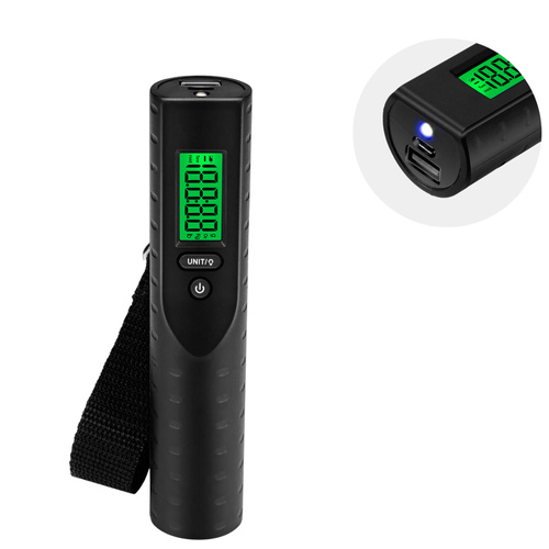 Elektronische Gepäckwaage | Powerbank 3000mAh, Taschenlampe, Thermometer | bis 50kg ±10g | OSC-38
