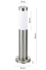 Stehende Gartenlaterne, runder Pfosten für E27-Glühbirne | 230V Stromversorgung, Edelstahl | Inox, 45cm | LLR-45CM