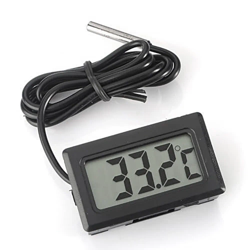 Digitales Thermometer | Mini-Messgerät mit wasserdichter Sonde | KTM-050-SCHWARZ