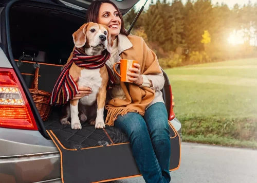 Kofferraummatte, wasserdichte Transporttasche für Tiere | Mit Tasche und abnehmbarem Mesh-Netz | DM-021