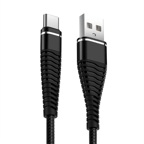 Typ-C 1M | Spiralkabel USB zum Aufladen des Telefons | Quick Charge 3.0 2.4A | AM32