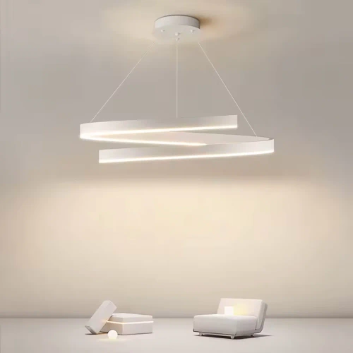 Moderne Pendelleuchte 50 cm | Spiral LED Lampe 50W | RLO-50CM-50W-W