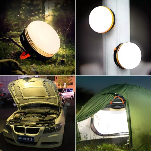LED-Campinglampe | Taschenlampe mit Magnet und Powerbank-Funktion, 4 Leuchtmodi, SOS, 1.800 mAh, 300 lm, bis zu 20 h Laufzeit | HWL-003