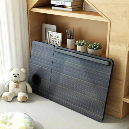 Klappbarer Laptoptisch mit verstellbarem Neigungswinkel | Funktionstisch mit Zusatzplatte | Mobiler Bettständer | LFD-5532-BK