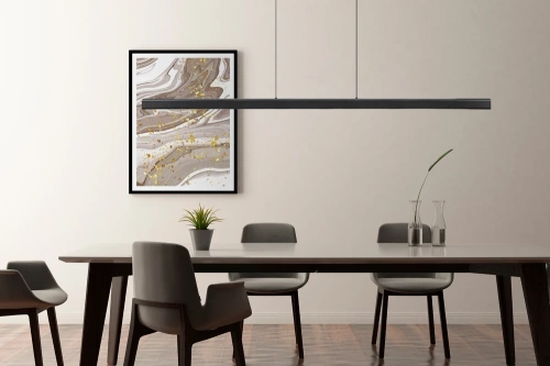 Moderne rechteckige Pendelleuchte | Fernbedienung | LED | schwarz | SX41-150CM-60W-BK