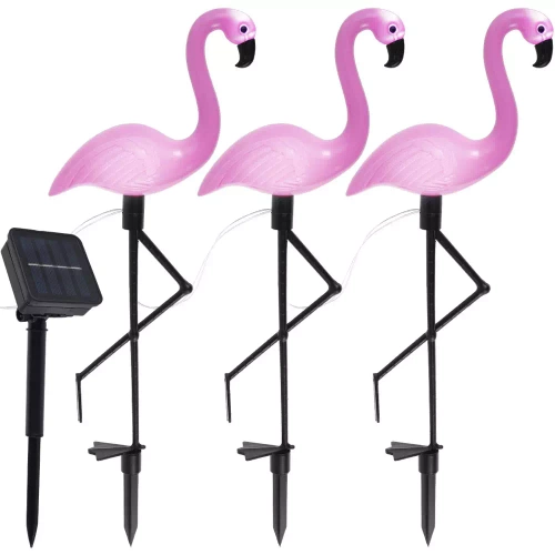 Garten Solar-LED-Laterne Flamingos 3er Set | 51cm, 600mAh | BRD-3IN1