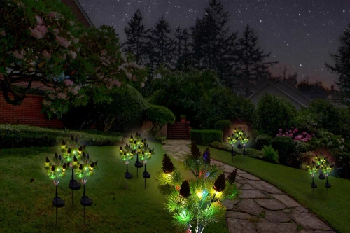 Solarblume | Solar-LED-Gartenlaterne Kiefer | 63 cm, 600 mAh | FLD-30-C