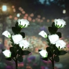 Solarblume | Solar-LED-Gartenlampe Weiße Rosen | 74 cm, 600 mAh | FLD-35-WHITE