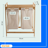 Wäschekorb mit Schrank | doppelt | Bambus | NZ-2BS-Bamboo