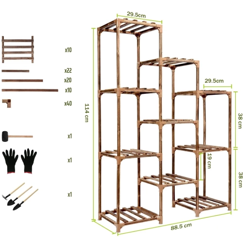 Holz Blumenständer für Töpfe | Pflanzenständer | Blumenregal | NZ239-BAMBOO