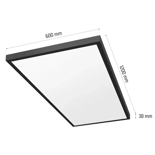 LED-Deckenpanel | Aufputz-Plafond 120x60cm | 120W, 12000lm | Schwarz