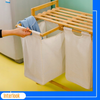Doppelter Wäschekorb mit Schrank | Bambus | NZ-2BS-Bambus