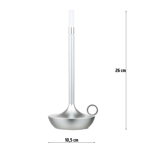 Moderne Tischlampe | Nachttischlampe mit eingebautem Akku | HJA31-SILBER