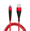 Lightning 1M | Spiralkabel USB zum Aufladen von Telefonen | Quick Charge 3.0 2.4A | AM32