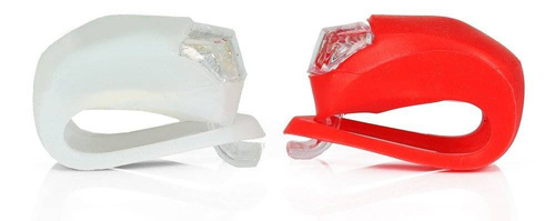 LED-Fahrradlichter | Silikonhülle, universelle Halterung | Set bestehend aus 2 Stück - weiß + rot | BL-01