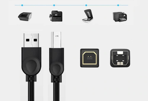 USB-A - USB-B Kabel für Drucker, Scanner | 3 Meter | UP-3-3M-Schwarz