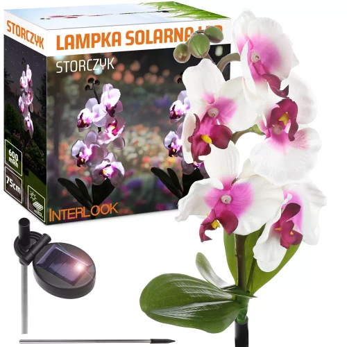 LED-Gartenleuchte Solarblume Orchidee | 75 cm, 600 mAh | FLD-23-WP