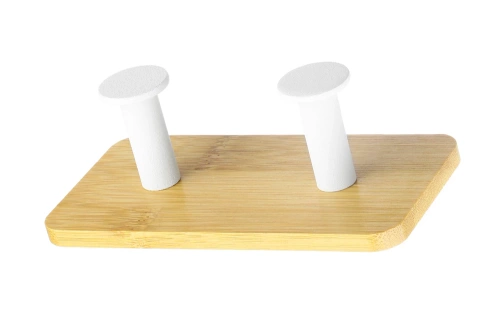 Bambus-Kleiderbügel | Handtuchhalter | Kleiderhaken mit zwei Haken | YG-DH13-WHITE