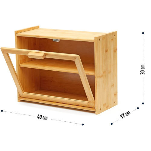 Brotkasten aus Bambus mit Ablage | großer Brotkasten für Brot und Brötchen | FC-B317