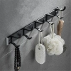 Wandhaken mit verschiebbaren Haken | Metallischer Badezimmer-Wandhaken | Kleider- oder Handtuchhalter | QH-8G-GREY