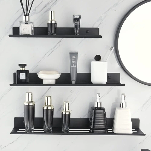 Badezimmer-Wandregal | 30 cm | schwarz | BDS-L30CM-B