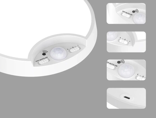Deckenleuchte mit integriertem Akku | LED-Deckenleuchte mit Dämmerungssensor und Bewegungssensor | C2772-WEISS