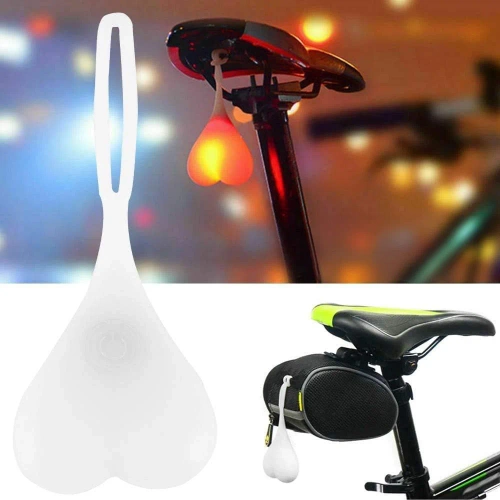 LED-Fahrradrücklicht in Herzform | wasserdichtes Silikonlicht mit 3 Betriebsmodi | DKD-032