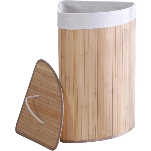 Wäschekorb aus Bambus | 60 l | einteilig, für Bad oder Spielzeugaufbewahrung, eckig | AYL-60L-LIBR